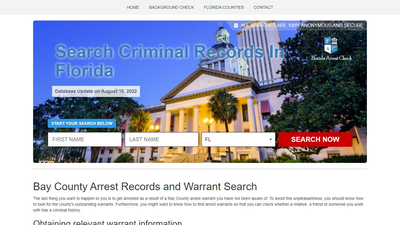 Bay County Arrest Records and Warrant Search